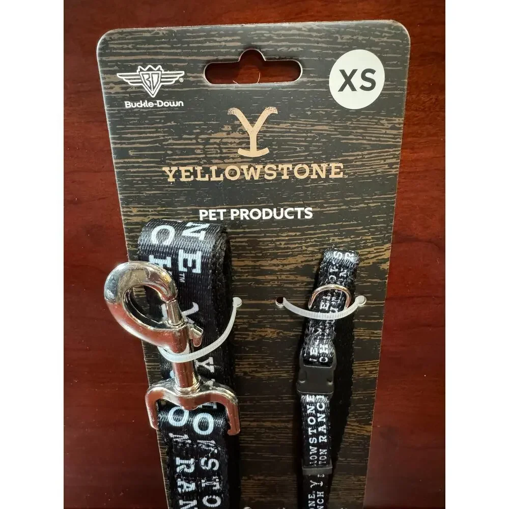 Buckle -Down Yellowstone Pet Products Size XS Collar and 5 Ft Long Leash Dutton